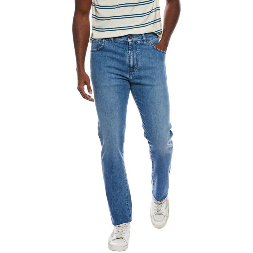 Isaia Mens  Straight Jean, Blue